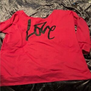 Red 'Love' Long-Sleeve Women's Top